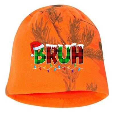 Bruh Funny Christmas Buffalo Plaid Xmas Pajamas Kati - Camo Knit Beanie