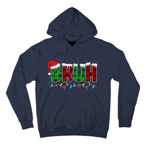 Bruh Funny Christmas Buffalo Plaid Xmas Pajamas Hoodie