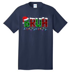 Bruh Funny Christmas Buffalo Plaid Xmas Pajamas Tall T-Shirt