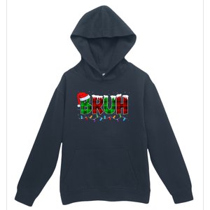 Bruh Funny Christmas Buffalo Plaid Xmas Pajamas Urban Pullover Hoodie