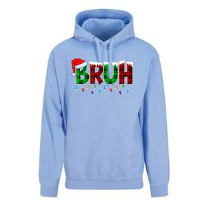 Bruh Funny Christmas Buffalo Plaid Xmas Pajamas Unisex Surf Hoodie