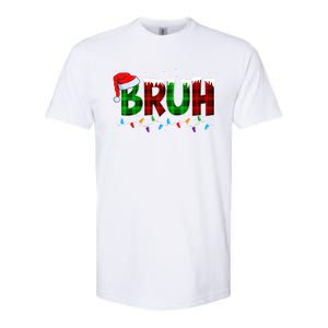 Bruh Funny Christmas Buffalo Plaid Xmas Pajamas Softstyle CVC T-Shirt