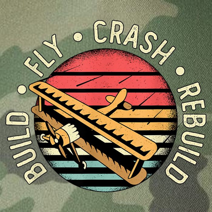 Build Fly Crash Rebuild Model Airplane Pilot Retro RC Plane Legacy Tie Dye Trucker Hat