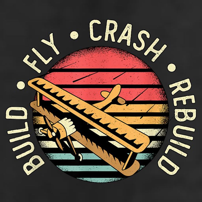 Build Fly Crash Rebuild Model Airplane Pilot Retro RC Plane Cool Comfort Performance Bucket Hat