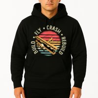 Build Fly Crash Rebuild Model Airplane Pilot Retro RC Plane Hoodie