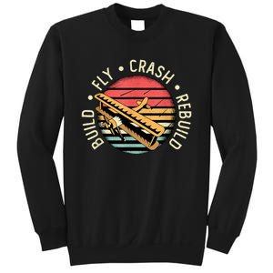 Build Fly Crash Rebuild Model Airplane Pilot Retro RC Plane Sweatshirt