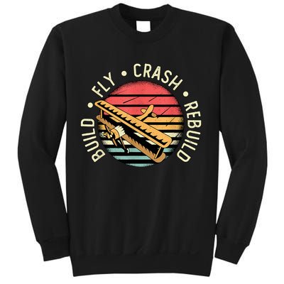 Build Fly Crash Rebuild Model Airplane Pilot Retro RC Plane Sweatshirt