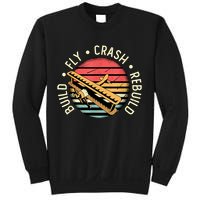 Build Fly Crash Rebuild Model Airplane Pilot Retro RC Plane Sweatshirt