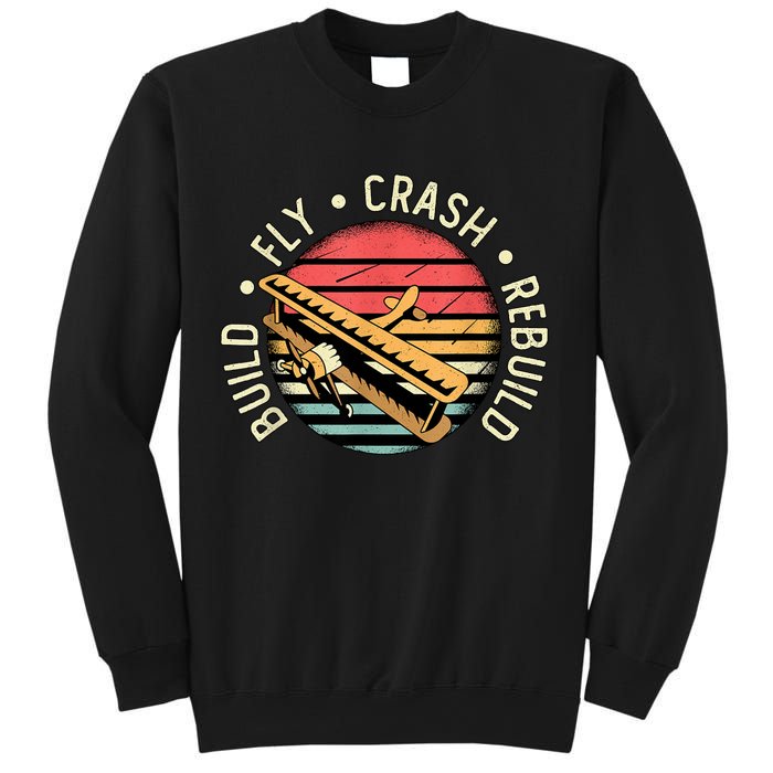Build Fly Crash Rebuild Model Airplane Pilot Retro RC Plane Sweatshirt