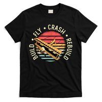 Build Fly Crash Rebuild Model Airplane Pilot Retro RC Plane T-Shirt