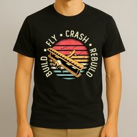 Build Fly Crash Rebuild Model Airplane Pilot Retro RC Plane T-Shirt