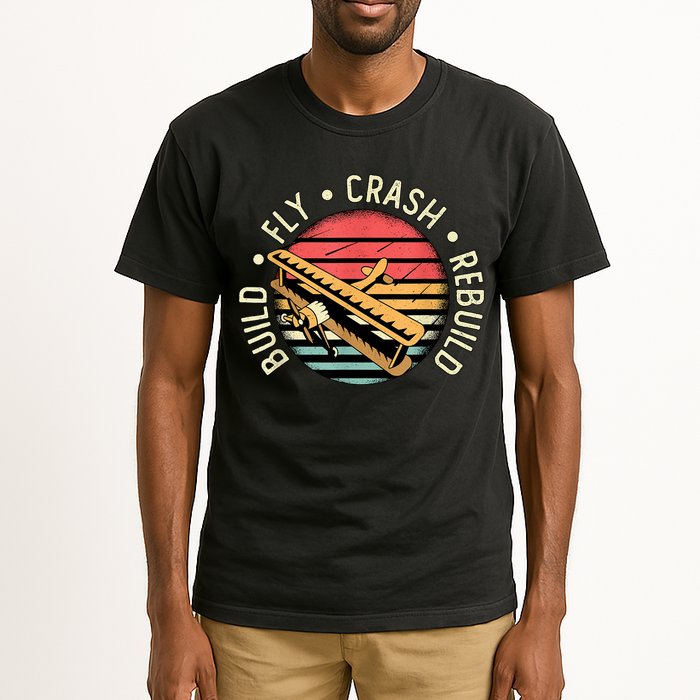 Build Fly Crash Rebuild Model Airplane Pilot Retro RC Plane Tall T-Shirt