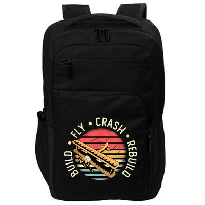 Build Fly Crash Rebuild Model Airplane Pilot Retro RC Plane Impact Tech Backpack