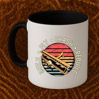 Build Fly Crash Rebuild Model Airplane Pilot Retro RC Plane Mug