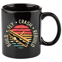 Build Fly Crash Rebuild Model Airplane Pilot Retro RC Plane 11oz C Handle Ceramic Mug