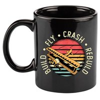 Build Fly Crash Rebuild Model Airplane Pilot Retro RC Plane 11oz C Handle Ceramic Mug