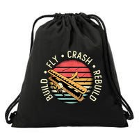 Build Fly Crash Rebuild Model Airplane Pilot Retro RC Plane Drawstring Bag