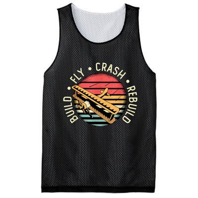 Build Fly Crash Rebuild Model Airplane Pilot Retro RC Plane Mesh Reversible Basketball Jersey Tank
