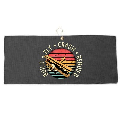 Build Fly Crash Rebuild Model Airplane Pilot Retro RC Plane Large Microfiber Waffle Golf Towel