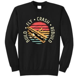 Build Fly Crash Rebuild Model Airplane Pilot Retro RC Plane Tall Sweatshirt