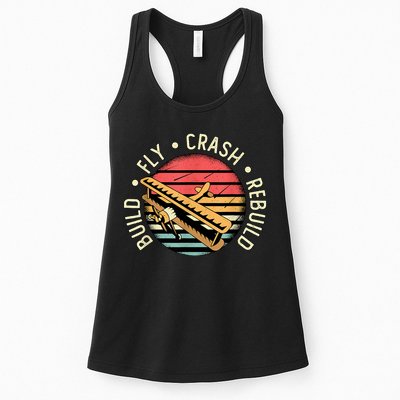Build Fly Crash Rebuild Model Airplane Pilot Retro RC Plane Womens Tank Top