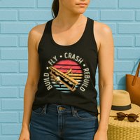 Build Fly Crash Rebuild Model Airplane Pilot Retro RC Plane Womens Tank Top
