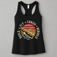 Build Fly Crash Rebuild Model Airplane Pilot Retro RC Plane Womens Tank Top