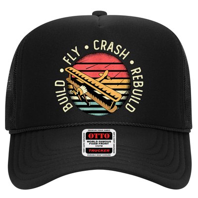 Build Fly Crash Rebuild Model Airplane Pilot Retro RC Plane Trucker Hat