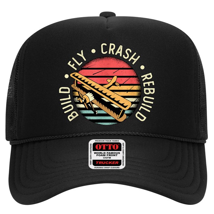 Build Fly Crash Rebuild Model Airplane Pilot Retro RC Plane Trucker Hat