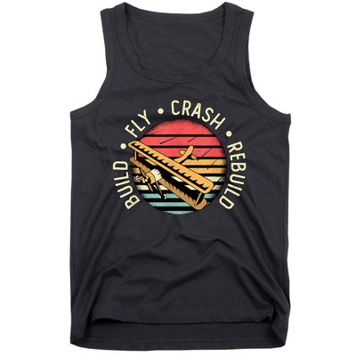 Build Fly Crash Rebuild Model Airplane Pilot Retro RC Plane Tank Top