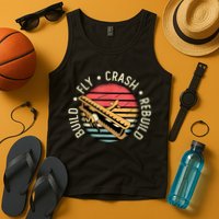 Build Fly Crash Rebuild Model Airplane Pilot Retro RC Plane Tank Top