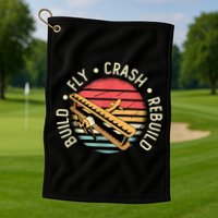 Build Fly Crash Rebuild Model Airplane Pilot Retro RC Plane Golf Towel