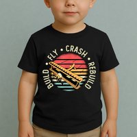 Build Fly Crash Rebuild Model Airplane Pilot Retro RC Plane Toddler T-Shirt