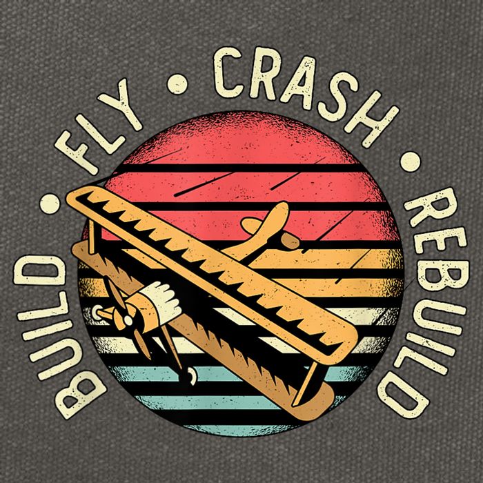 Build Fly Crash Rebuild Model Airplane Pilot Retro RC Plane Cotton Canvas Backpack