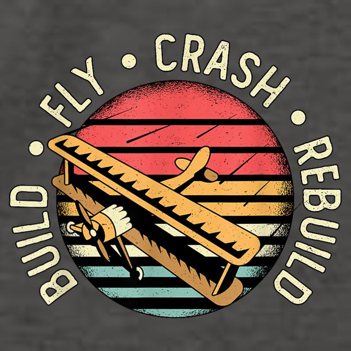 Build Fly Crash Rebuild Model Airplane Pilot Retro RC Plane Vector Backpack