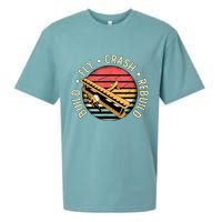 Build Fly Crash Rebuild Model Airplane Pilot Retro RC Plane Sueded Cloud Jersey T-Shirt