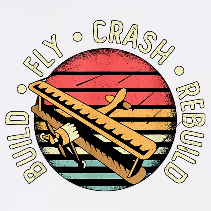 Build Fly Crash Rebuild Model Airplane Pilot Retro RC Plane Garment-Dyed Sweatshirt