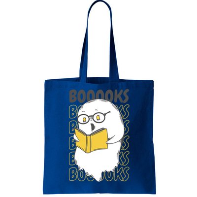 Boooks Funny Cartoon Ghost Reading Books Library Halloween Meaningful Gift Tote Bag