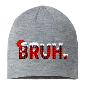 Bruh Funny Christmas Plaid Teens Xmas Pajamas Sustainable Beanie