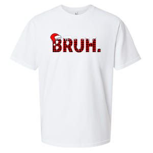 Bruh Funny Christmas Plaid Teens Xmas Pajamas Sueded Cloud Jersey T-Shirt