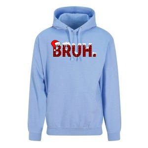 Bruh Funny Christmas Plaid Teens Xmas Pajamas Unisex Surf Hoodie