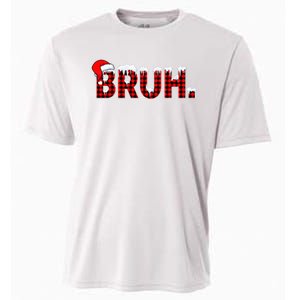 Bruh Funny Christmas Plaid Teens Xmas Pajamas Cooling Performance Crew T-Shirt