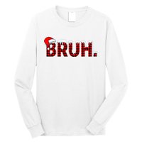 Bruh Funny Christmas Plaid Teens Xmas Pajamas Long Sleeve Shirt