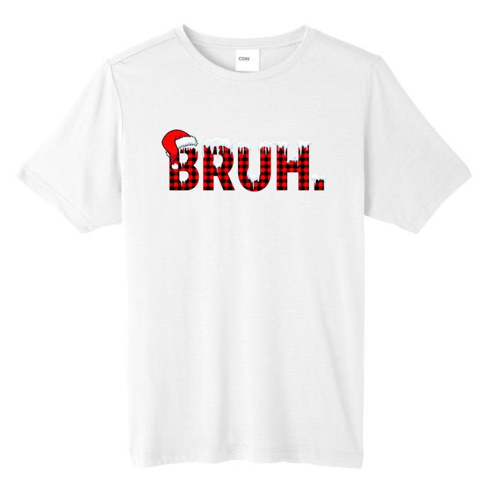 Bruh Funny Christmas Plaid Teens Xmas Pajamas Tall Fusion ChromaSoft Performance T-Shirt