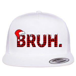 Bruh Funny Christmas Plaid Teens Xmas Pajamas Flat Bill Trucker Hat