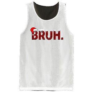 Bruh Funny Christmas Plaid Teens Xmas Pajamas Mesh Reversible Basketball Jersey Tank