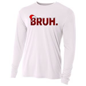 Bruh Funny Christmas Plaid Teens Xmas Pajamas Cooling Performance Long Sleeve Crew