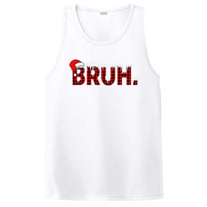 Bruh Funny Christmas Plaid Teens Xmas Pajamas PosiCharge Competitor Tank