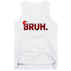 Bruh Funny Christmas Plaid Teens Xmas Pajamas Tank Top