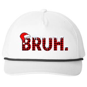 Bruh Funny Christmas Plaid Teens Xmas Pajamas Snapback Five-Panel Rope Hat